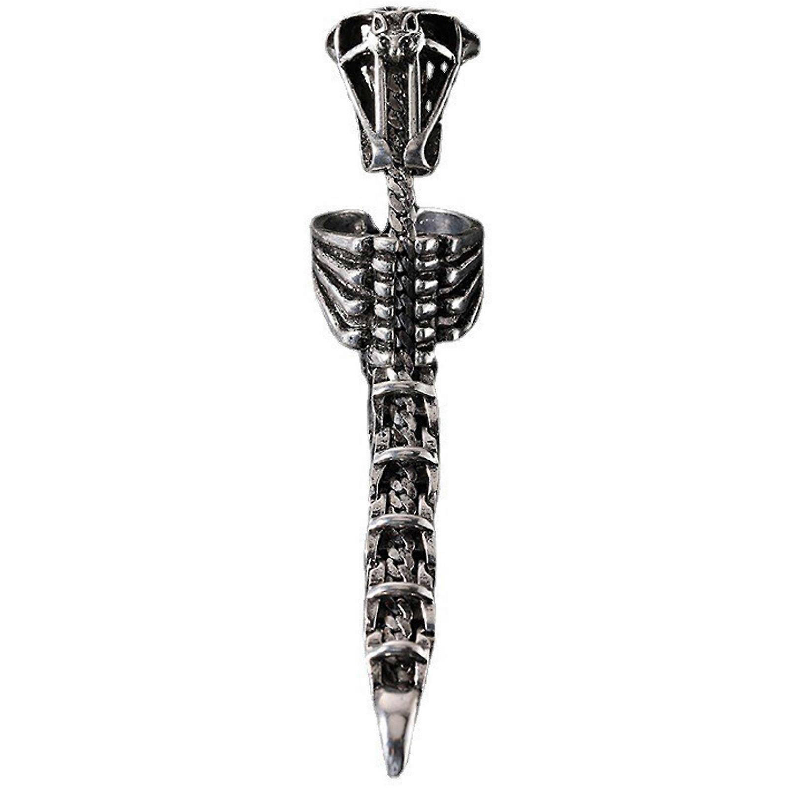 Punk Gothic Scorpion Tail Skeleton Finger Ring Vintage Rock Armor Knuckle Joint Ring
