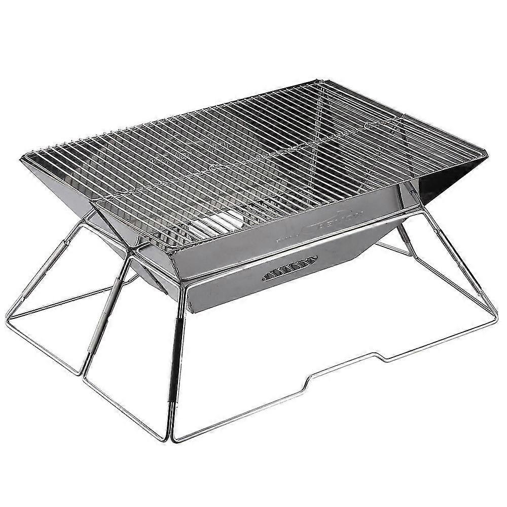 المحمولة الفولاذ المقاوم للصدأ الشواء موقد غير لاصق للطي شواية موقد الحطب في الهواء الطلق التخييم الطبخ نزهة الشواء طباخ أداة