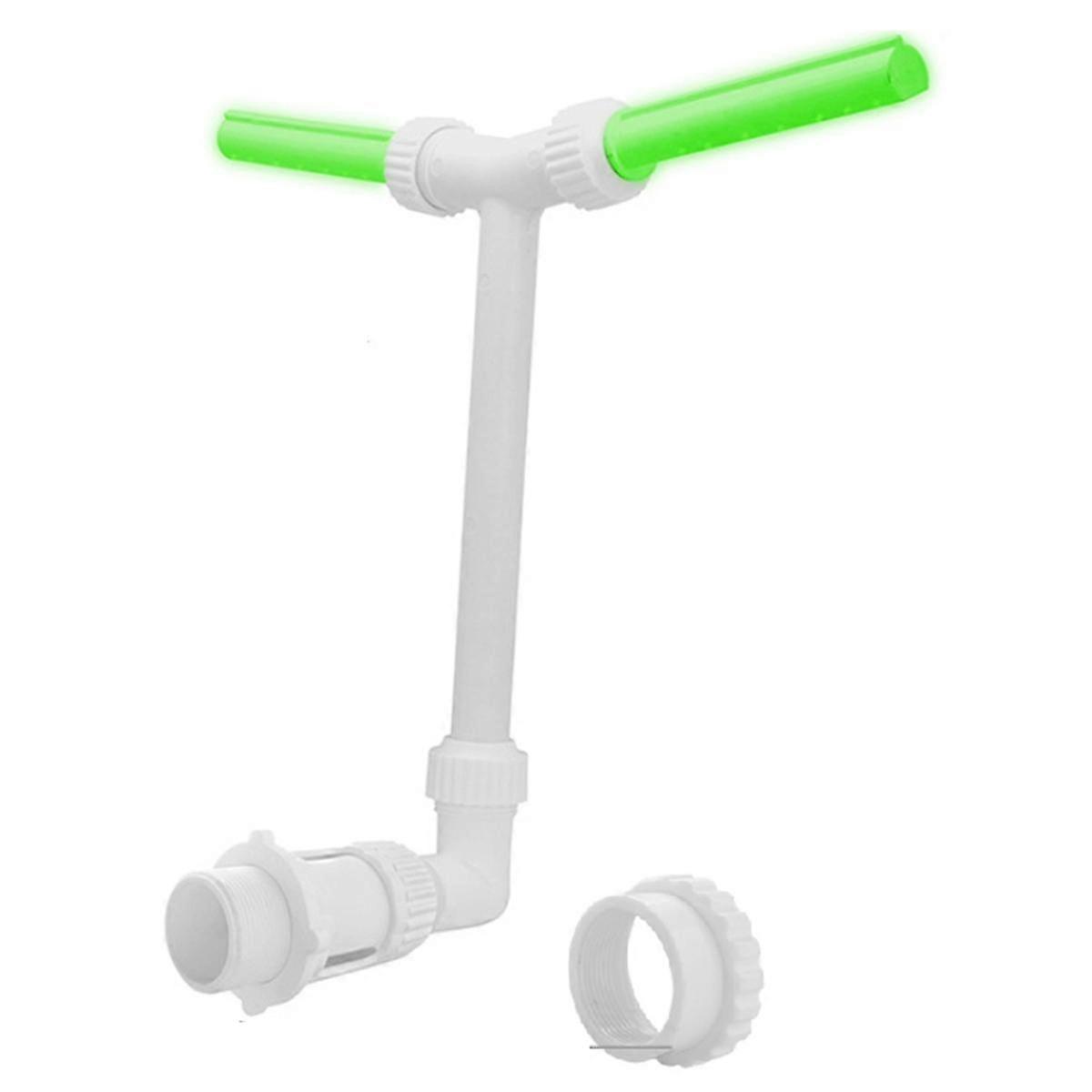 Dual Water Fountain with Fluorescent Green Lights,Adjustable 2in1 Nozzle for Inground and Above Ground Pools