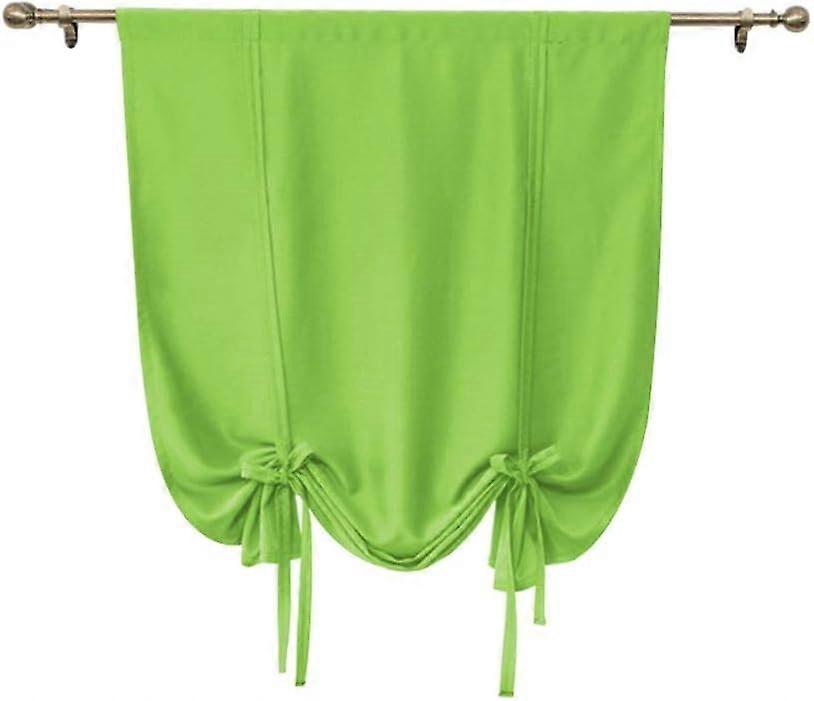 Set Of 1 Short Solid Blackout Curtain To Tie Solid Color Roman Curtain For Small Windows