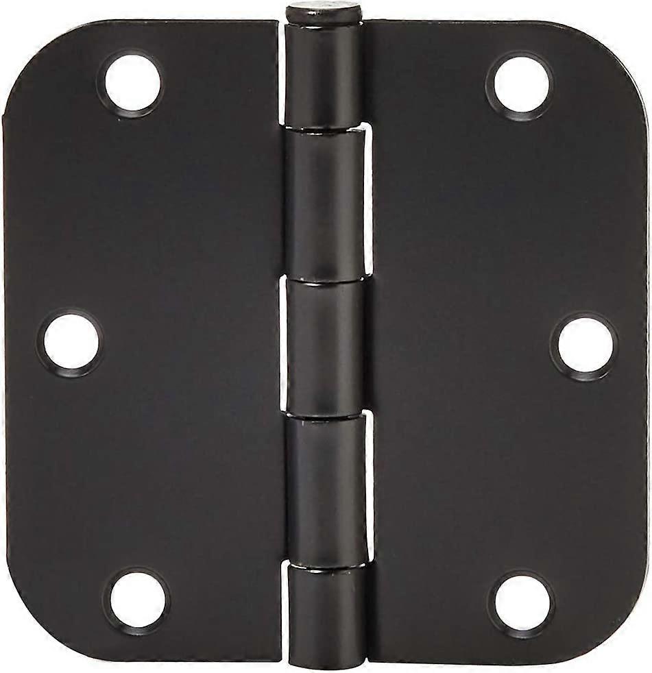 Rounded 3.5 Inch x 3.5 Inch Door Hinges, 18 Pack, Matte Black