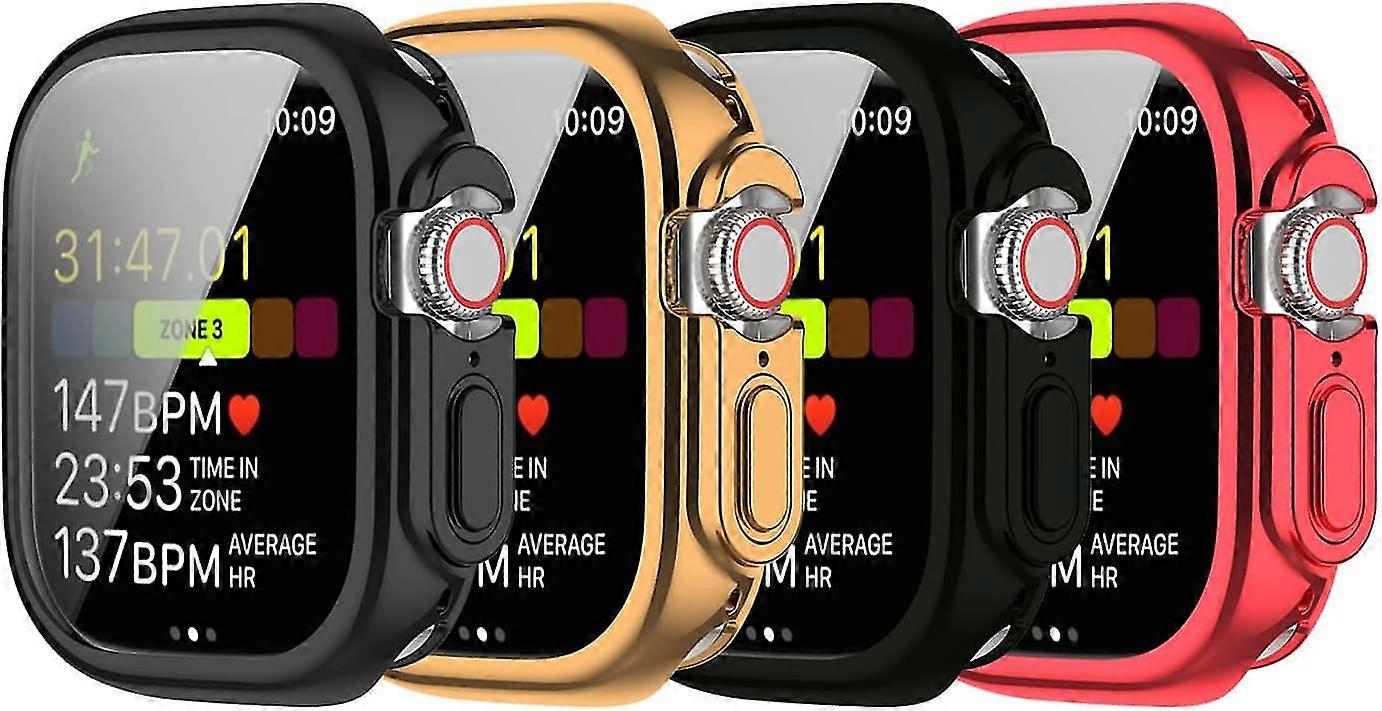 Apple Watch Ultra 49mmスクリーンプロテクター、オールラウンド保護カバーソフトTpuメッキバンパー用の4pcsケース互換