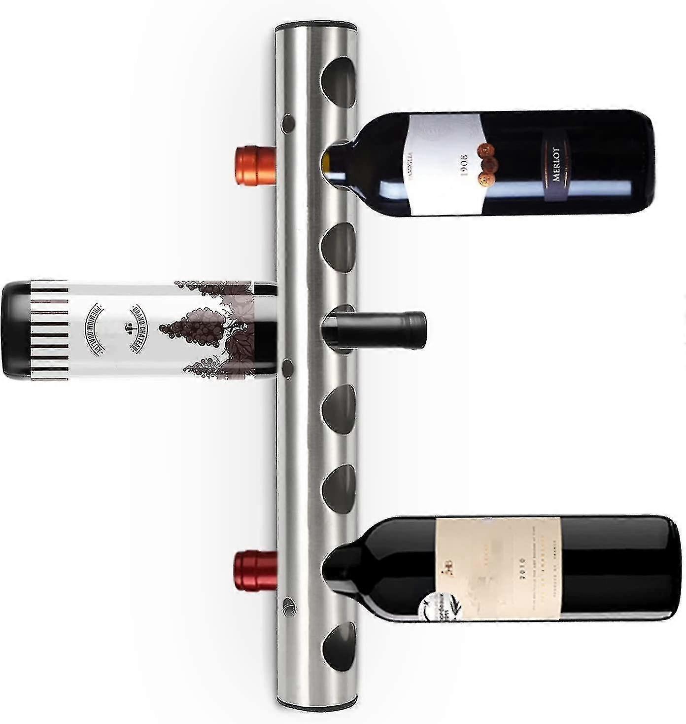 رف النبيذ الميمون ، رف النبيذ المثبت على الحائط من الفولاذ المقاوم للصدأ رف النبيذ لمطبخ مطعم المنزل بار ، 42 سم جديد