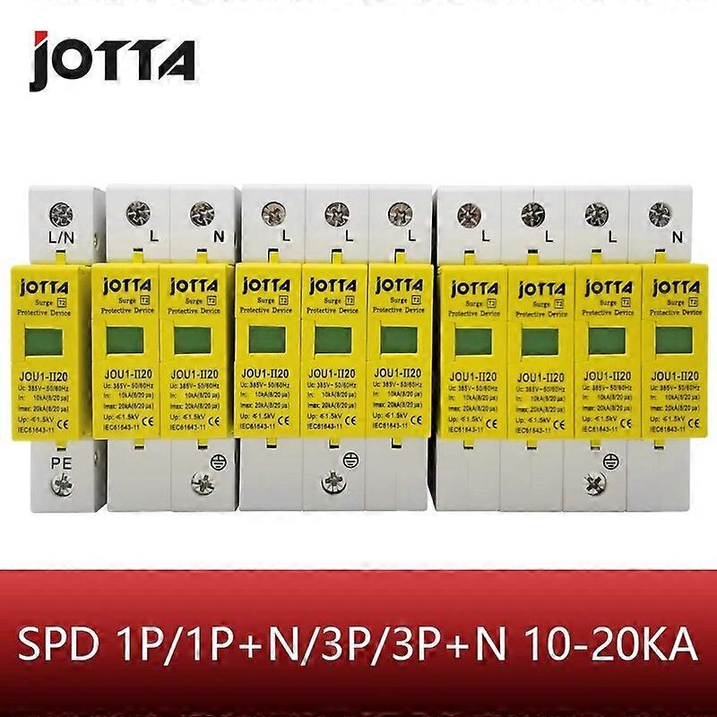 SPD 1P/1P+N/3P/3P+N 10-20KA D τύπος ~385VAC Προστατευτική προστατευτική συσκευή απαγωγών χαμηλής τάσης προστασίας κύματος σπιτιών