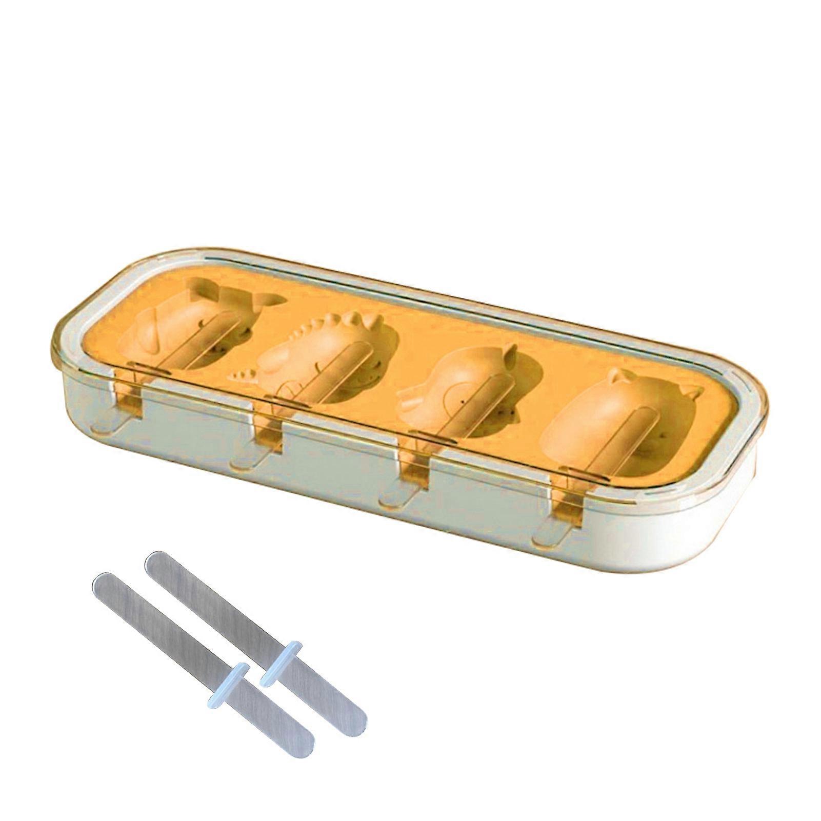 1 Set Ice Pop Mold Food Grade High Toughness Silicone Popsicle Molds with Dustproof Lid Set for Home