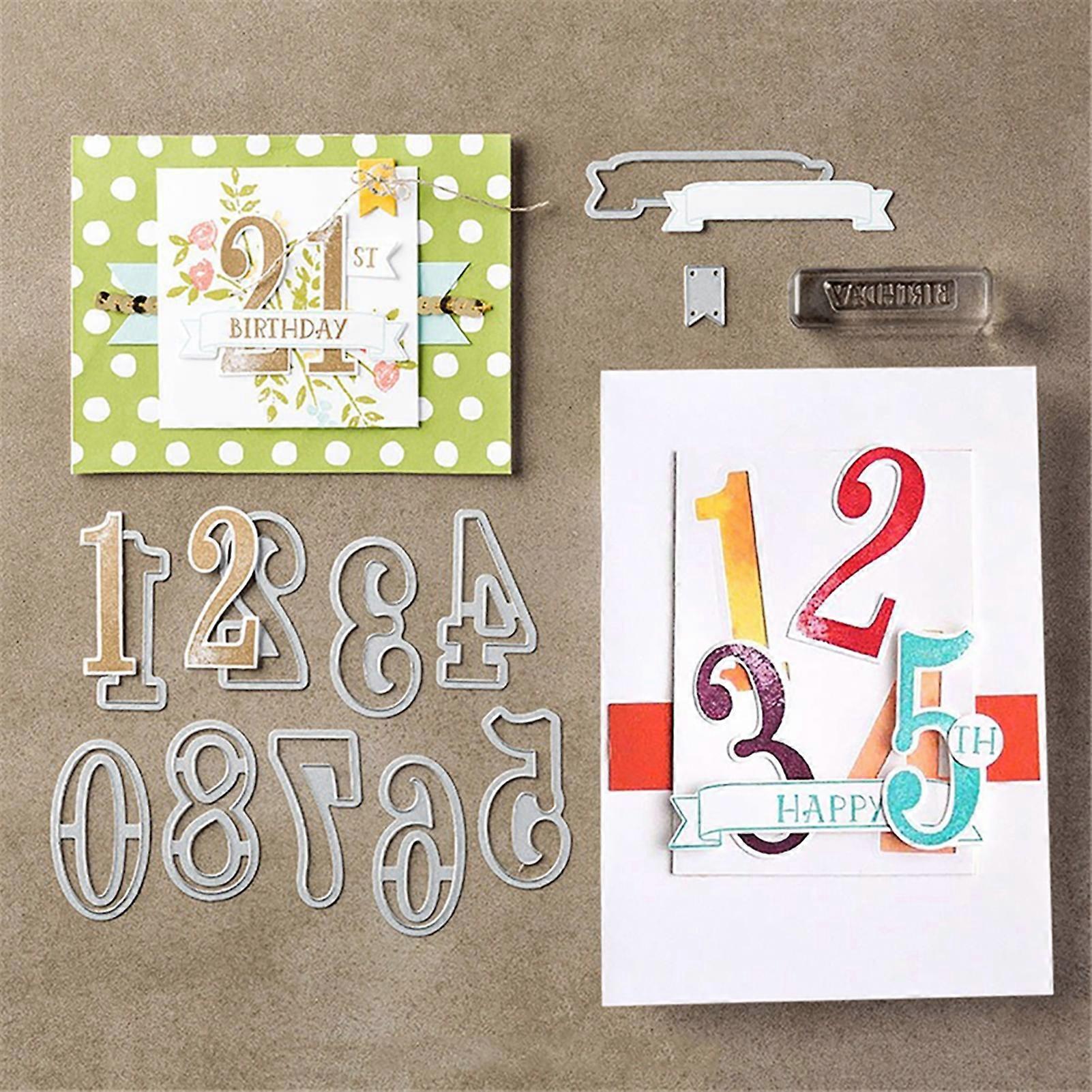 Stencil Mold Number Design Does not Oxidize Lightweight Scrapbooking Album Paper Card Photo Decorative for Family mengxi