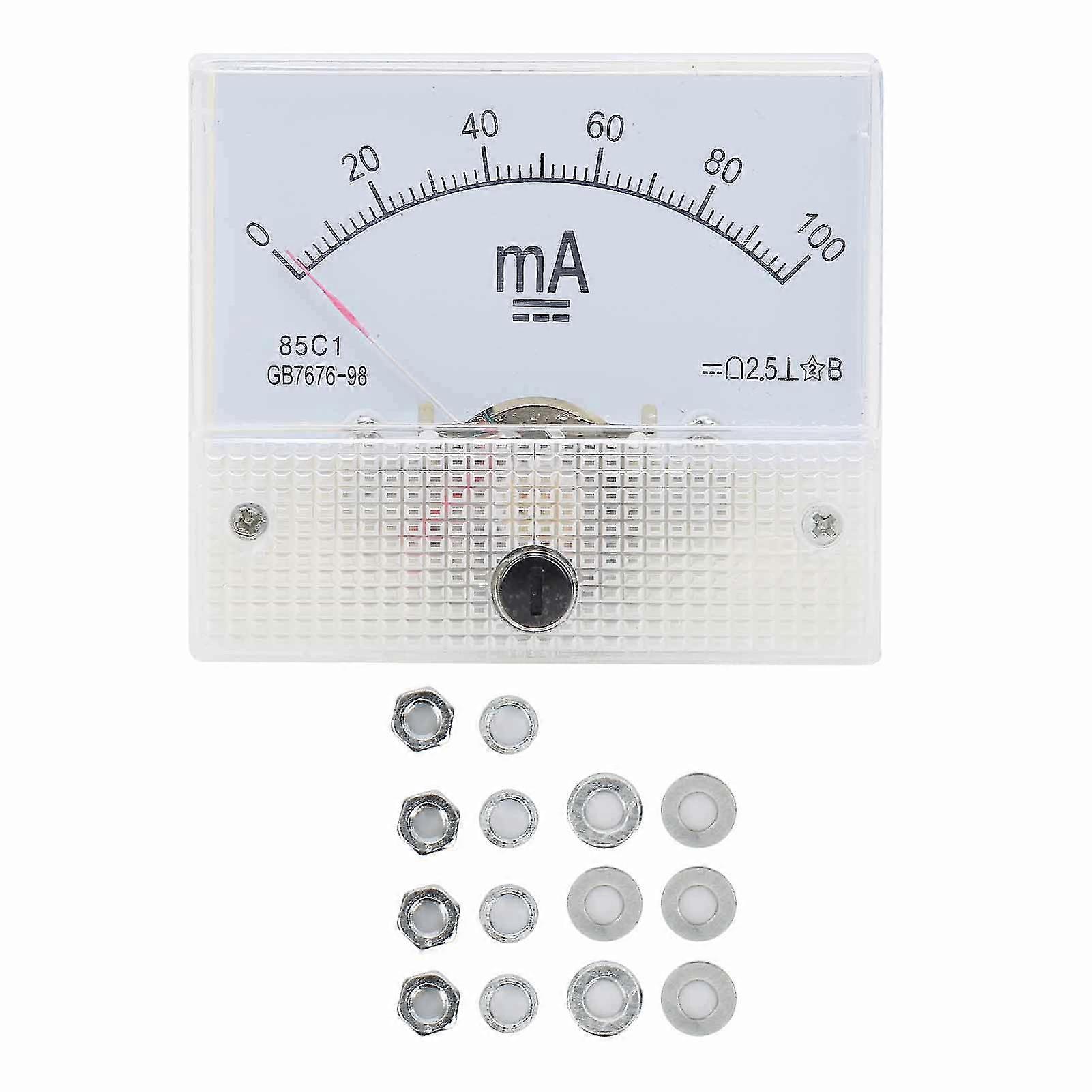 85C1 DC 0~100MA Pointer DC Ammeter Current Panel Meter Gauge Measuring Instrument