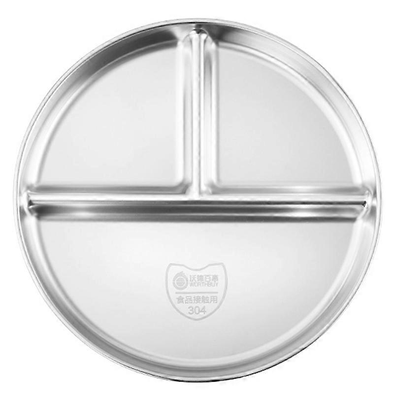 الغذاء الصف سميكة حافة جولة الغذاء لوحة الفولاذ المقاوم للصدأ 3 شبكات مقصورة وجبة صينية لوازم المطبخ تشينهاي