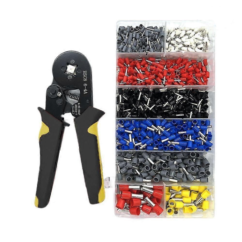 Ferrule Crimping Tool Kit, Professional Selfadjustable Ratchet Wire Crimping Tool With Wire Connectors Kit.