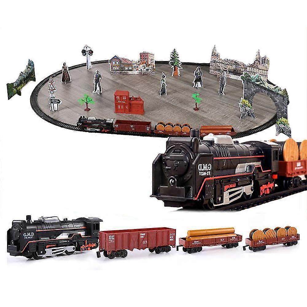 Classic Electric Train Toy Rails Train Model Railway Set Professional Vehicle Circuit Model Interactive Toy Child Birthday Gift