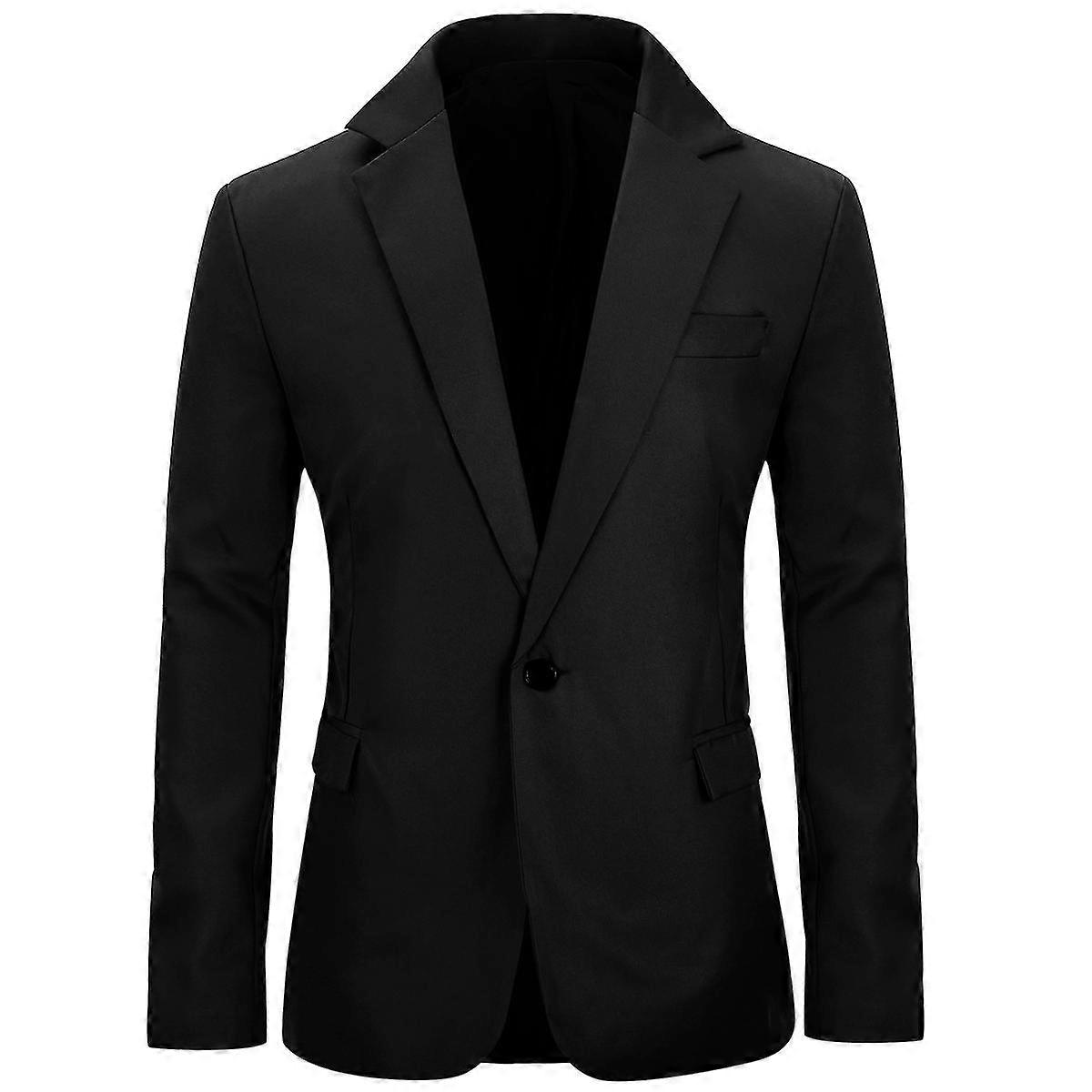 Naiwang Mens Business Casual Classic Notched Lapel Double Split Pure Color One Button Suit Jacket 11 Colors