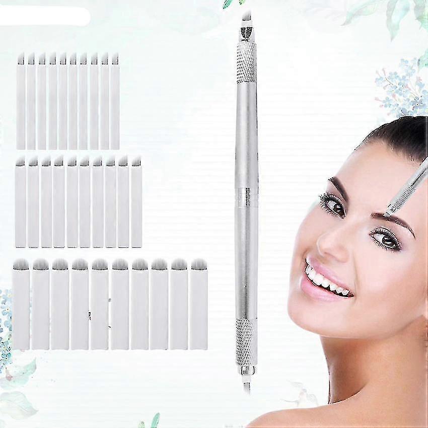 Eyebrow Microblading Kit Tattoo - Manual Pen Three Head Needles Permanent
