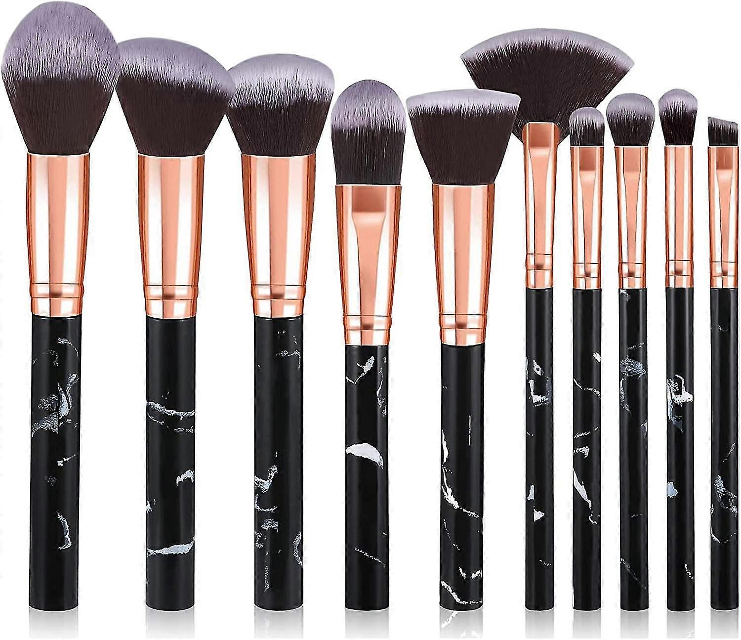 Makeup Brushes Marble Makeup Brush Set Foundation Powder Blush Blending Eyeshadow Brushes Setsblack10pcs
