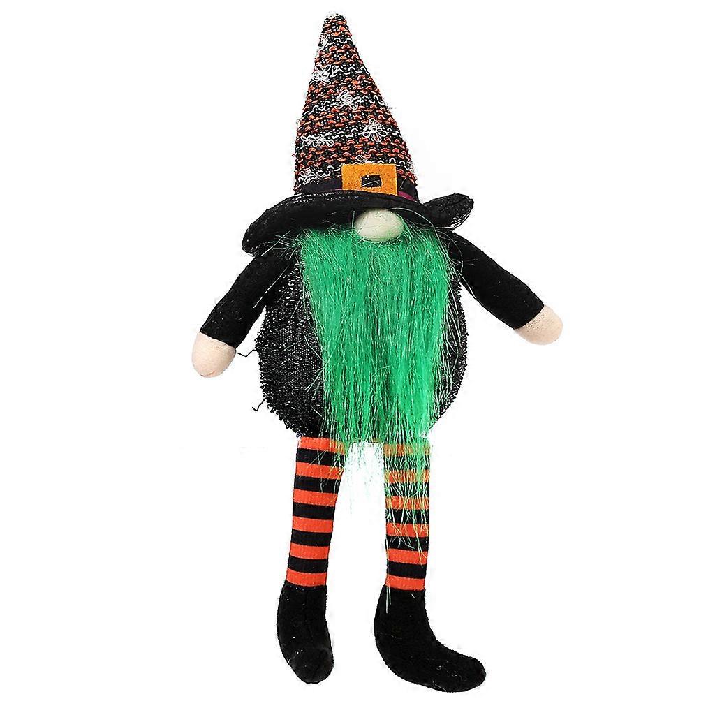 1PC Halloween Plush Glowing Gnomes Decorations Witch with  BrightColor Beard Hat
