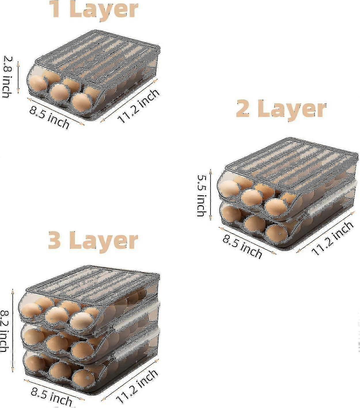 Egg Storage Rack Egg Storage Box Self-rolling Egg Carton Holds 18 Eggs