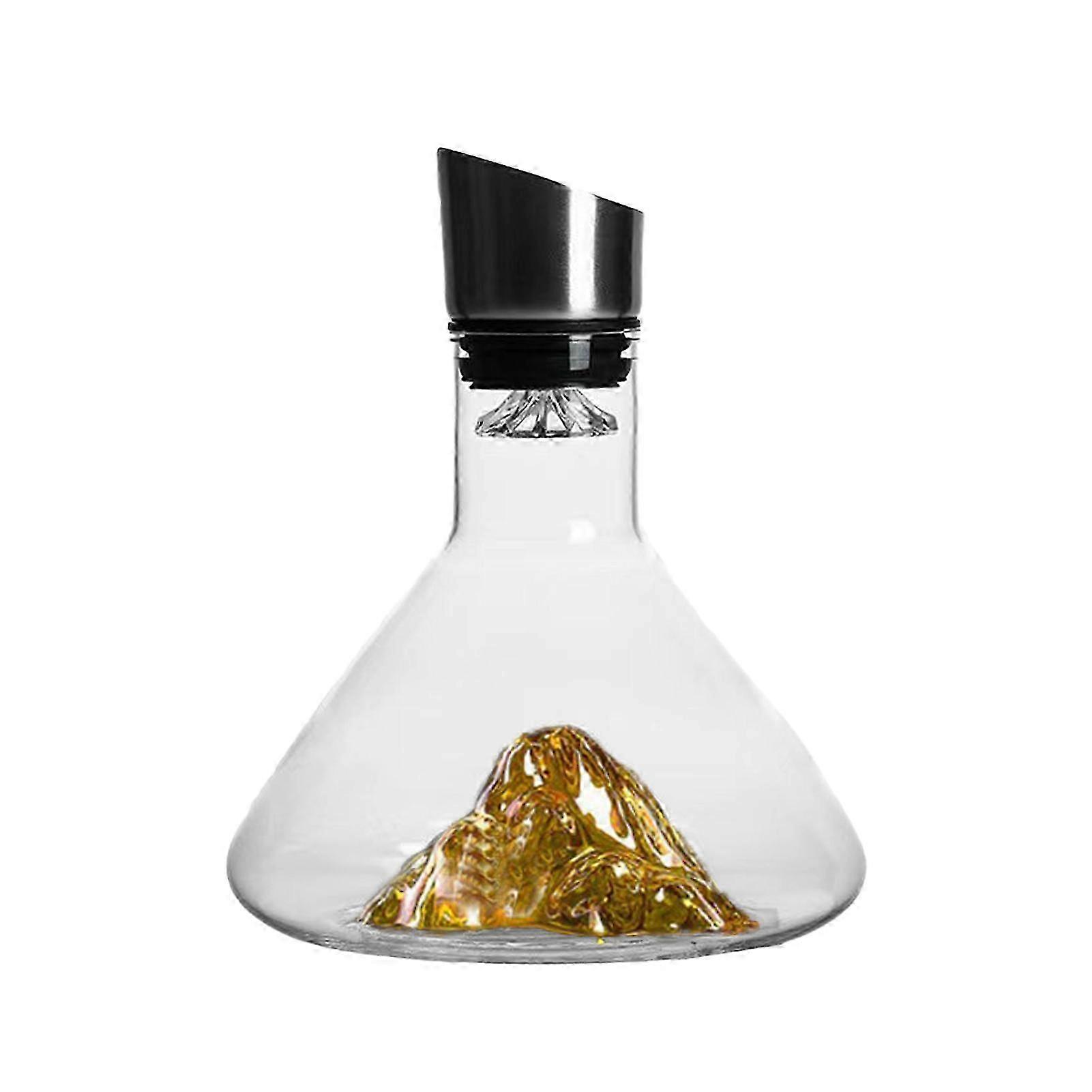 Glass Wine Decanter with Aerator Stainless Steel Filtration 12-Channel 1600ml Capacity Handcrafted Red Wine