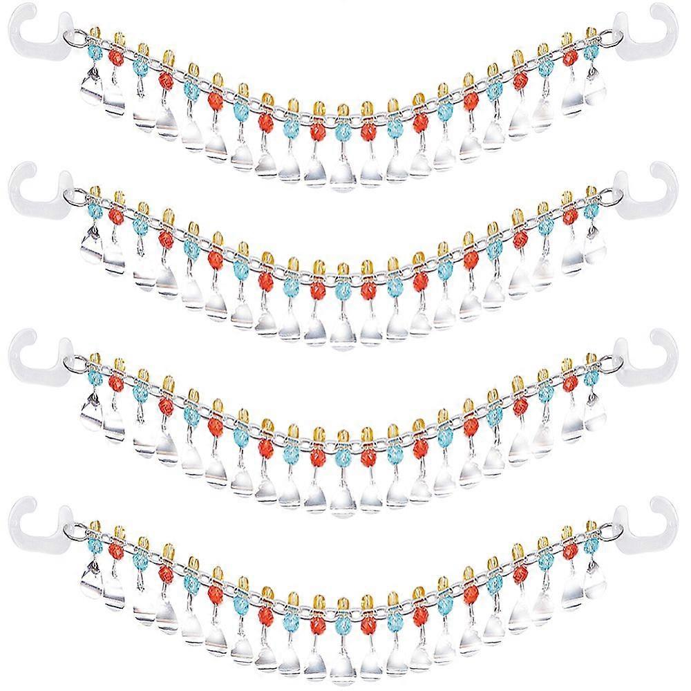 2 Sets Plastic Shoe Chains with Hook Tassel Shoe Decoration Teardrop 235mm 2pcs/set