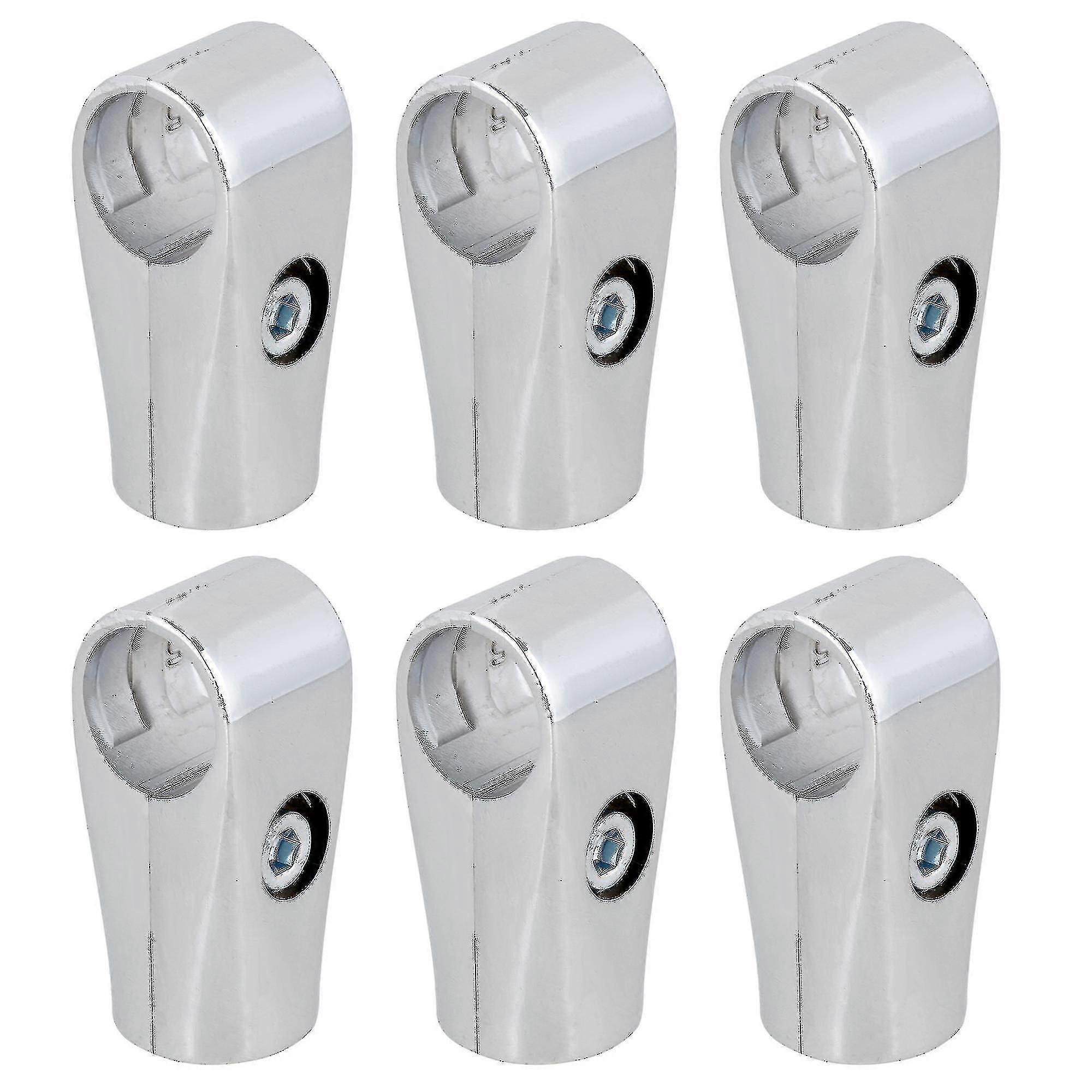 Pipe Connectors 6pcs Display Rack Fittings 25mm Inner Dia Two-way Tube Connectors