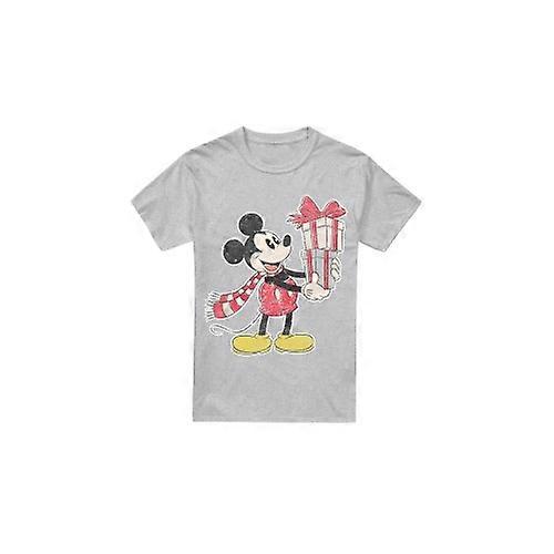 Disney Mens Mickey Mouse Present Christmas T-Shirt