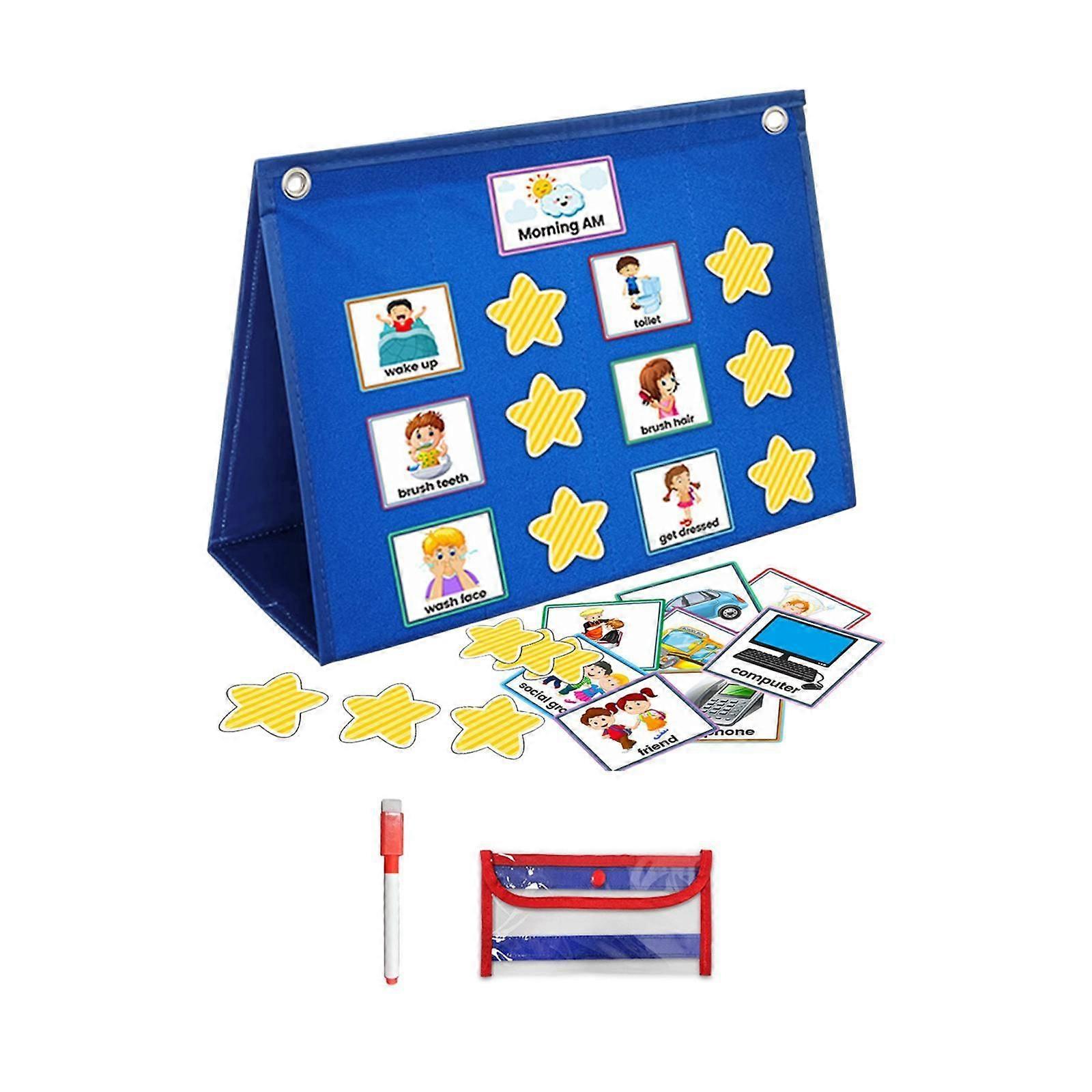 Kids Visual Schedule Calendar Desktop Standing for Classroom Homeschool Home