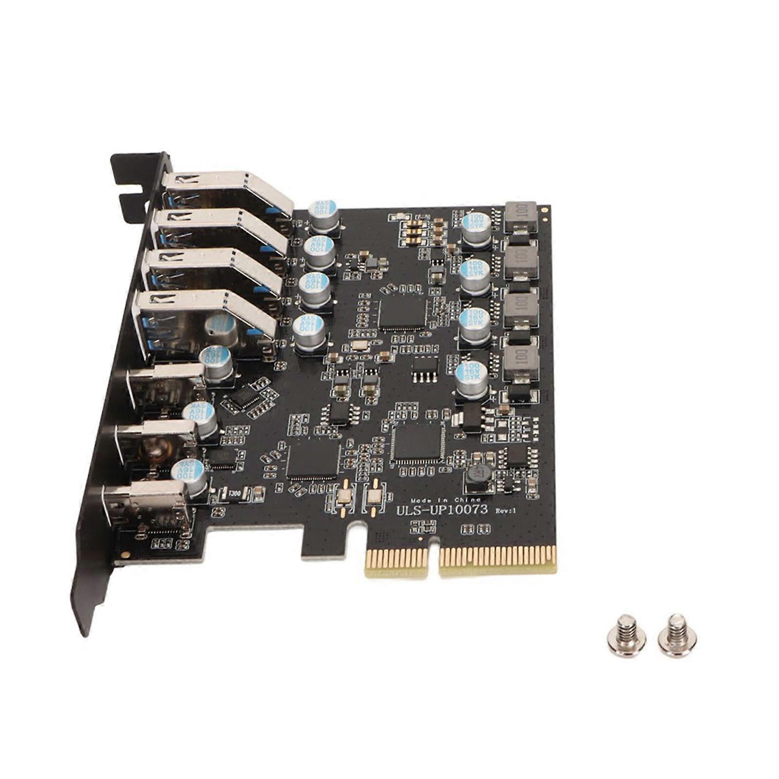 USB3.2 Gen2 PCIE Expansion Card 10Gpbs Superspeed 4 USB A 3 USB C PCI Express Host Card for Windows 7 8 10 for OS X 10.8.2