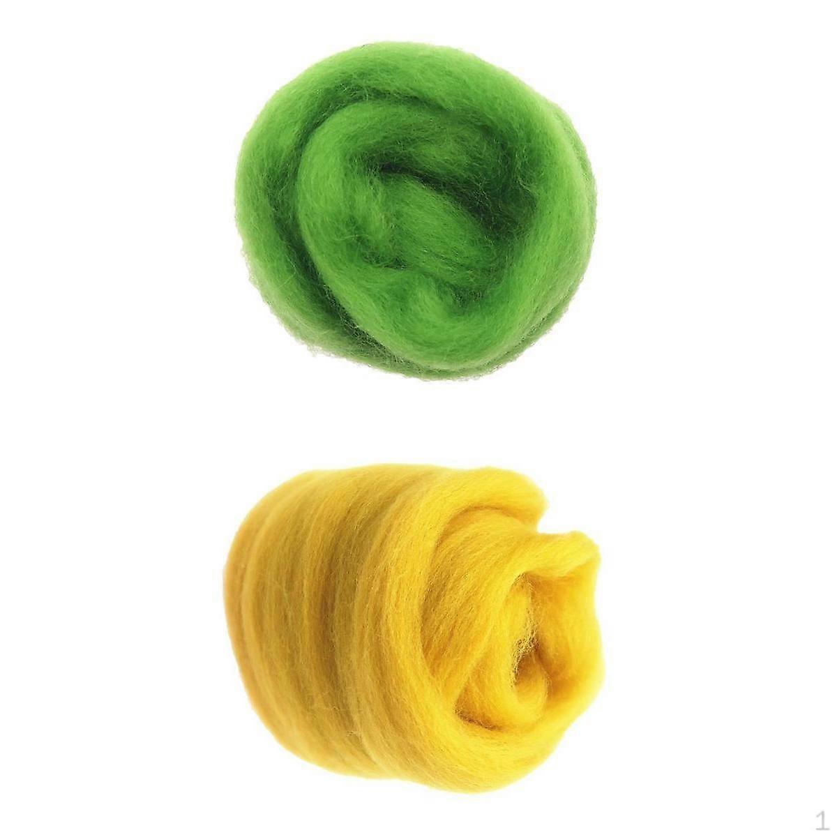 2Pcs Handmade Wool Fer Roving for Felting Materials