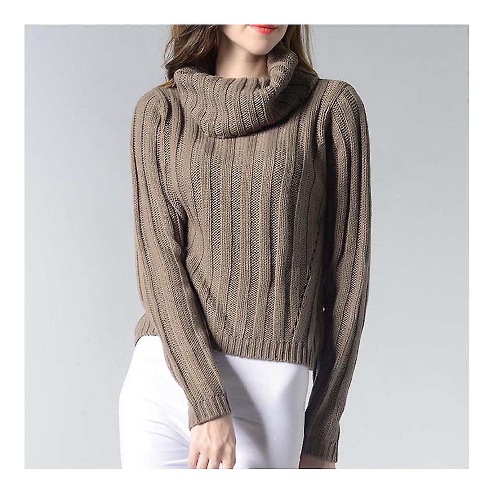 Solid Color High Collar Knitwear Sweater