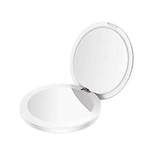 Compact 1x/2x Magnifying Makeup Mirror, Rechargeable Ultrathin Design, Clear Reflection for Travel and Home Use