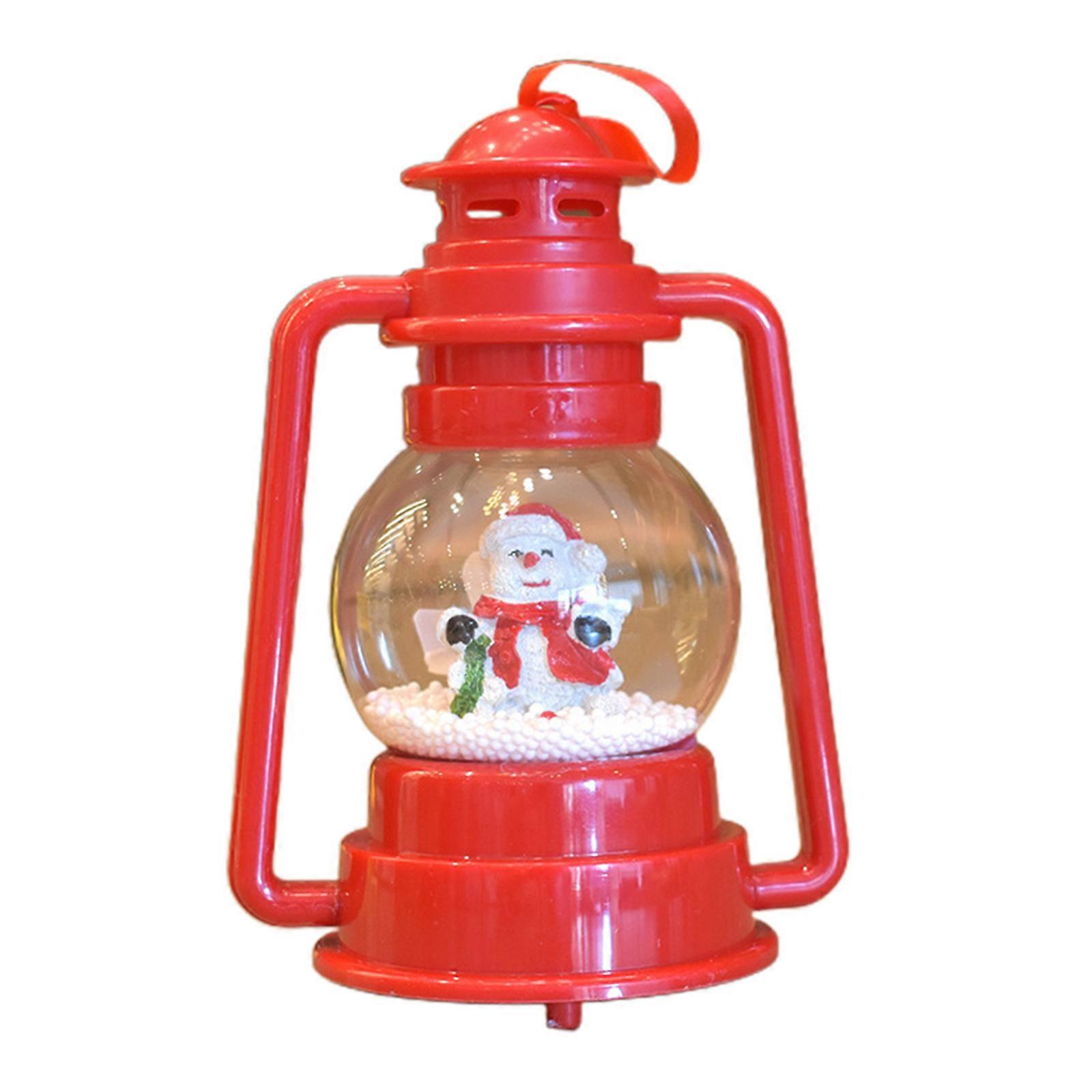 Christmas Led Light Glowing Crystal Ball Automatic Snowflake Flying Music Lantern for Xmas Holiday Party Backdrop Decor  Red