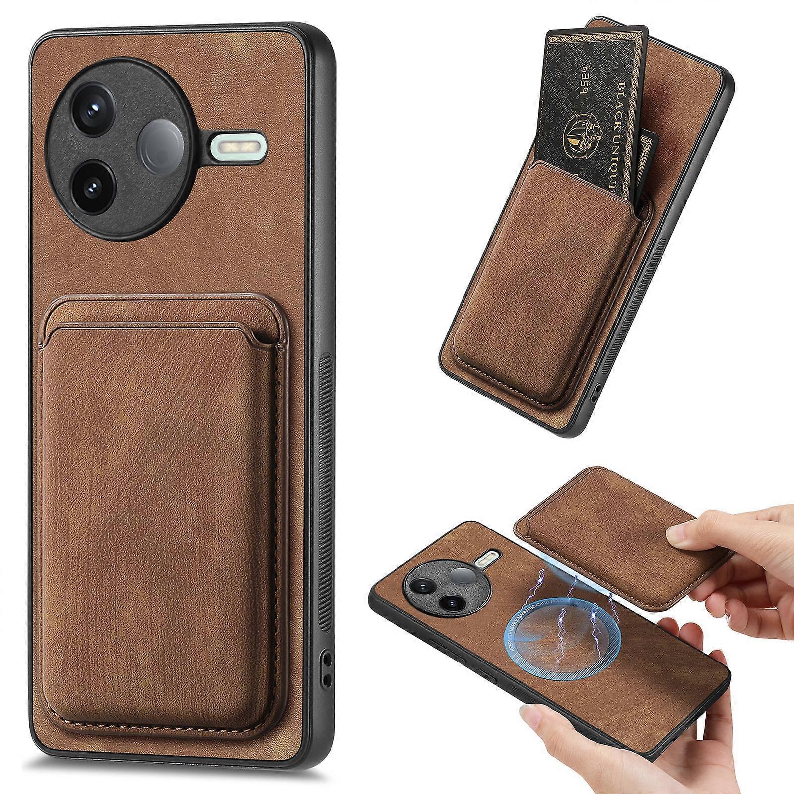 Retro Leather Card Bag Magnetic Phone Case