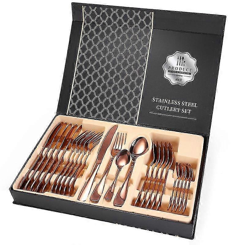 24pcs Stainless Steel Cutlery Set Dinnerware Forks Spoons Home Kitchen Tableware