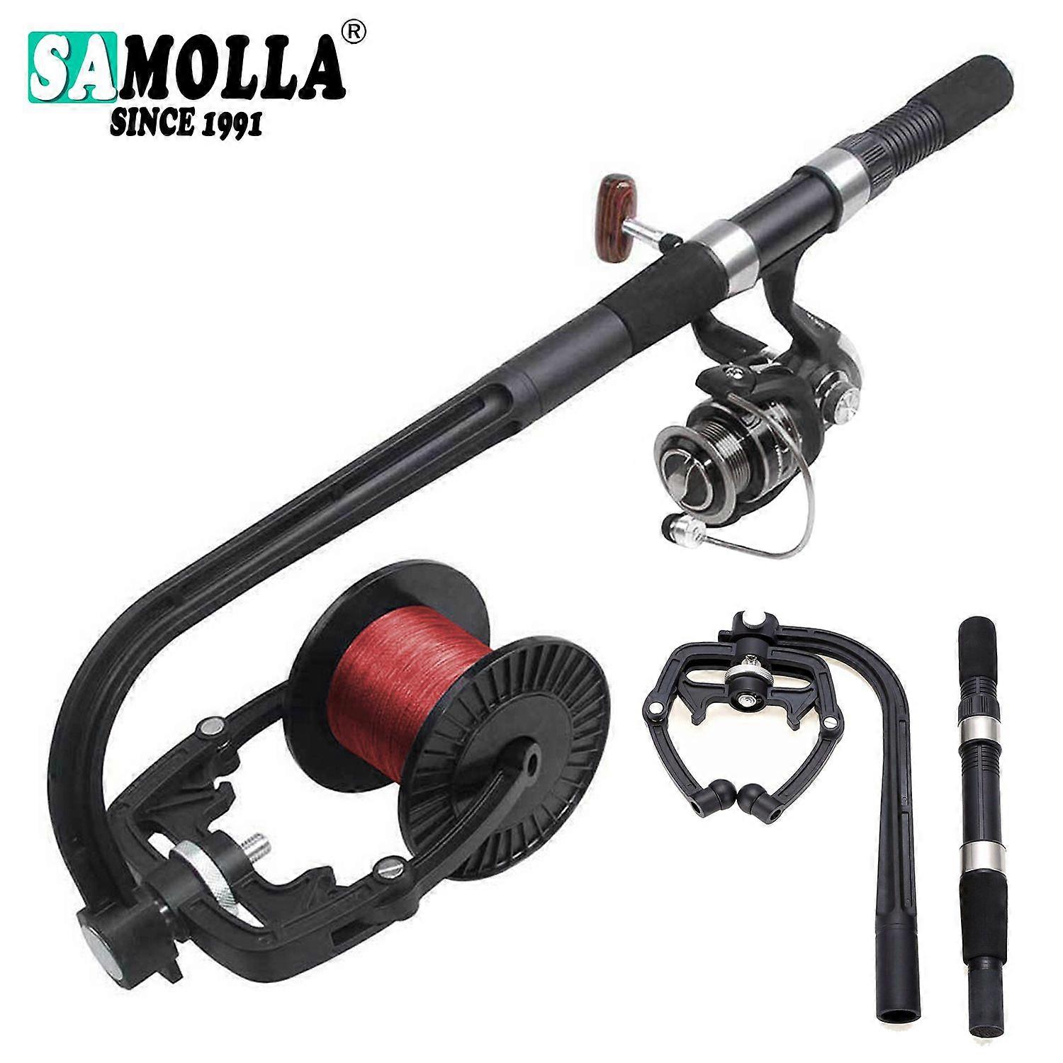 Portable Fishing Line Winder Station for Spinning and Baitcasting Fishing Tool SAMOLLA Plastic Material