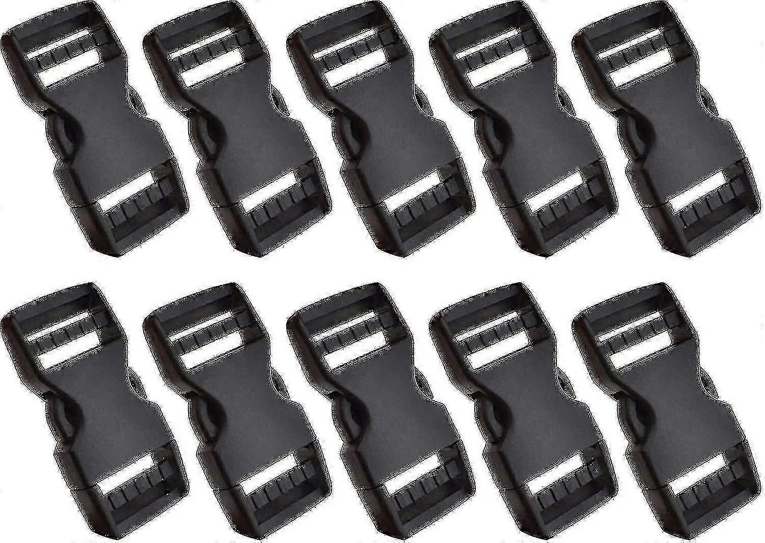 10pcs Adjustable Plastic Flat Side Quick Release Buckles Replacement No Sewing Clips For Backpacks Luggage