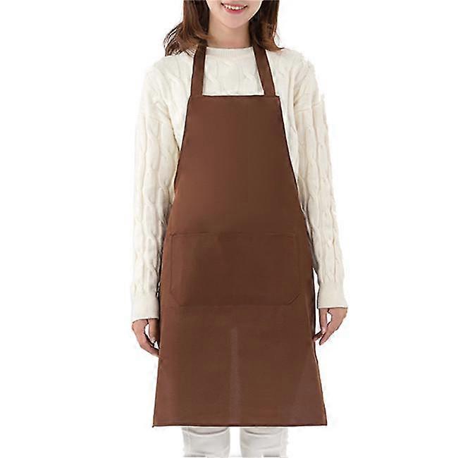 Plain Halter Neck Apron Waiter Baker Chefs Full Bib Apron Adult Women's Unisex Durable Comfortable with Front Pocket Washable