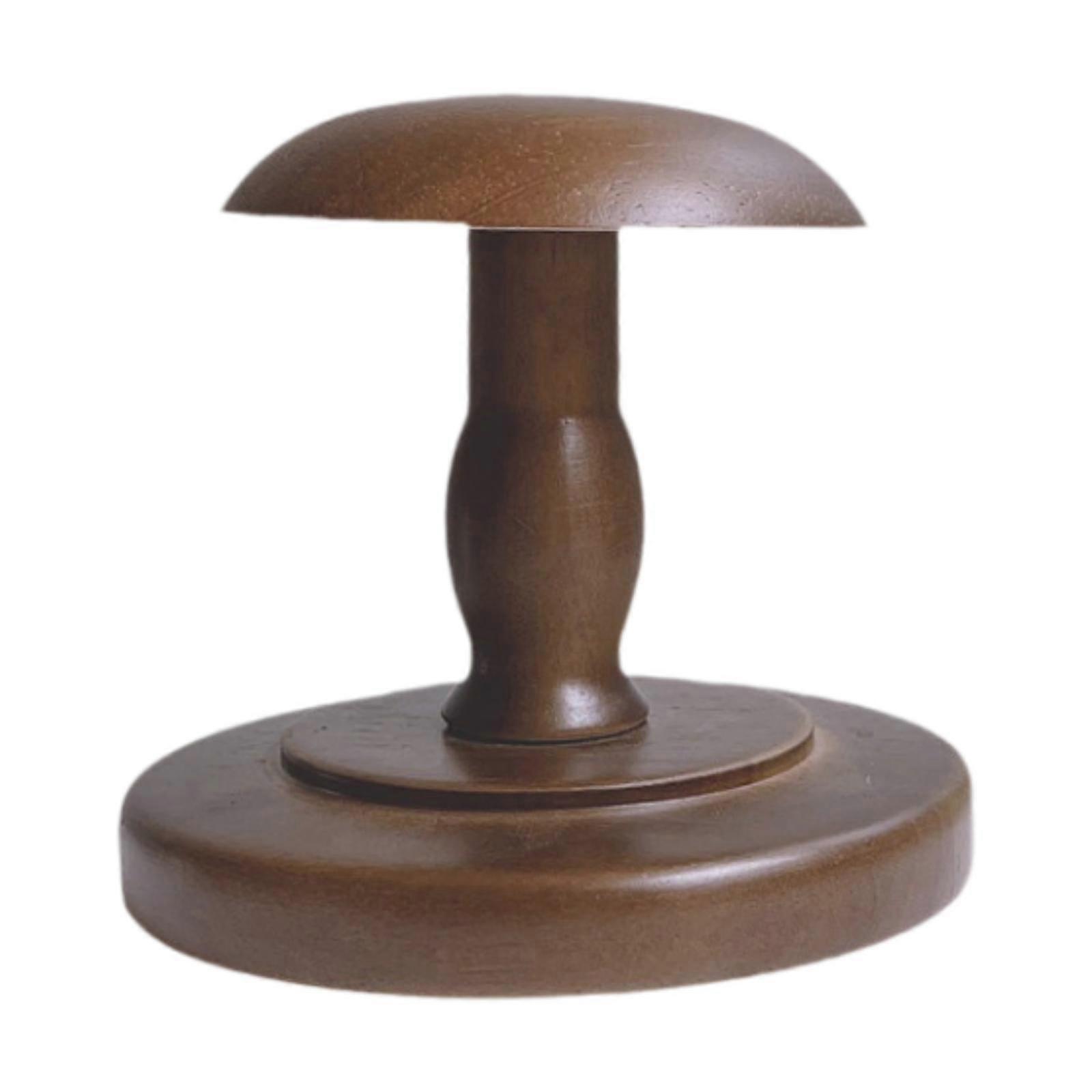 Hat Display Stand Hat Holder Brown for Hat Storage Round Base Hat Rack Wigs Head