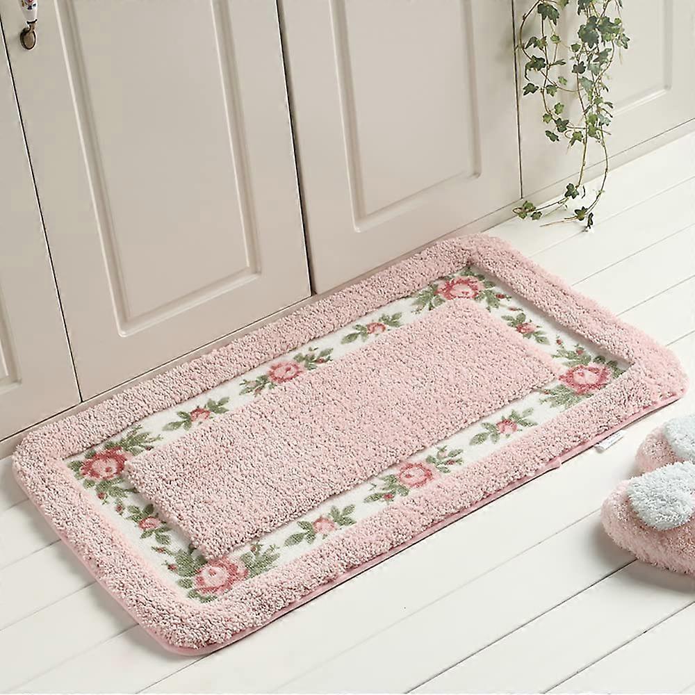 Romantic rose flower bathroom mat