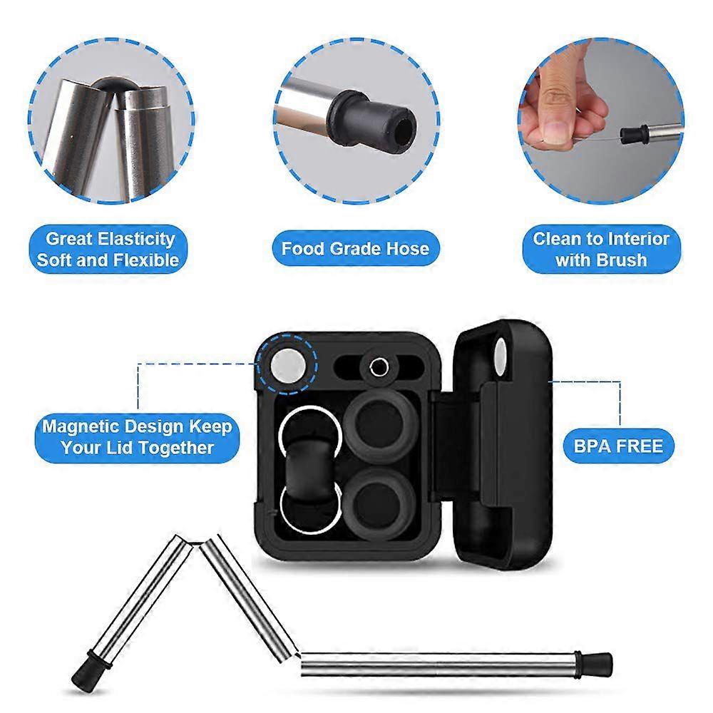 Foldable Drinking Straw Collapsible Reusable Straws with Storage Box Travel Outdoor Household Home Kitchen Bar Accessories