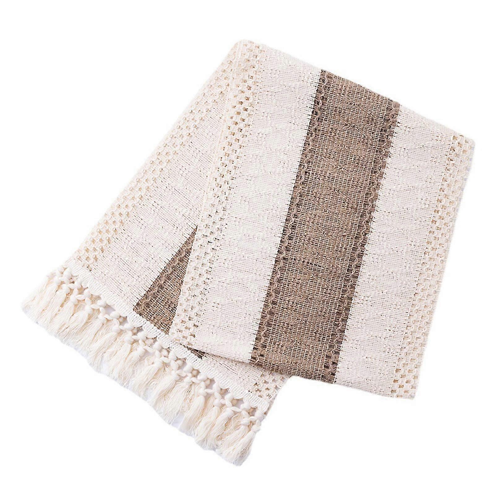 Rustic Boho Table Runner Tablecloth With Fringe For Kitchen Home And Meal Wedding Decor