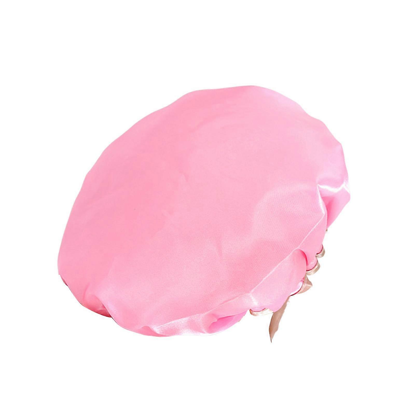 Shower Cap Bath Cap Double Layered Fits Long Thick Hair Reusable Adjustable