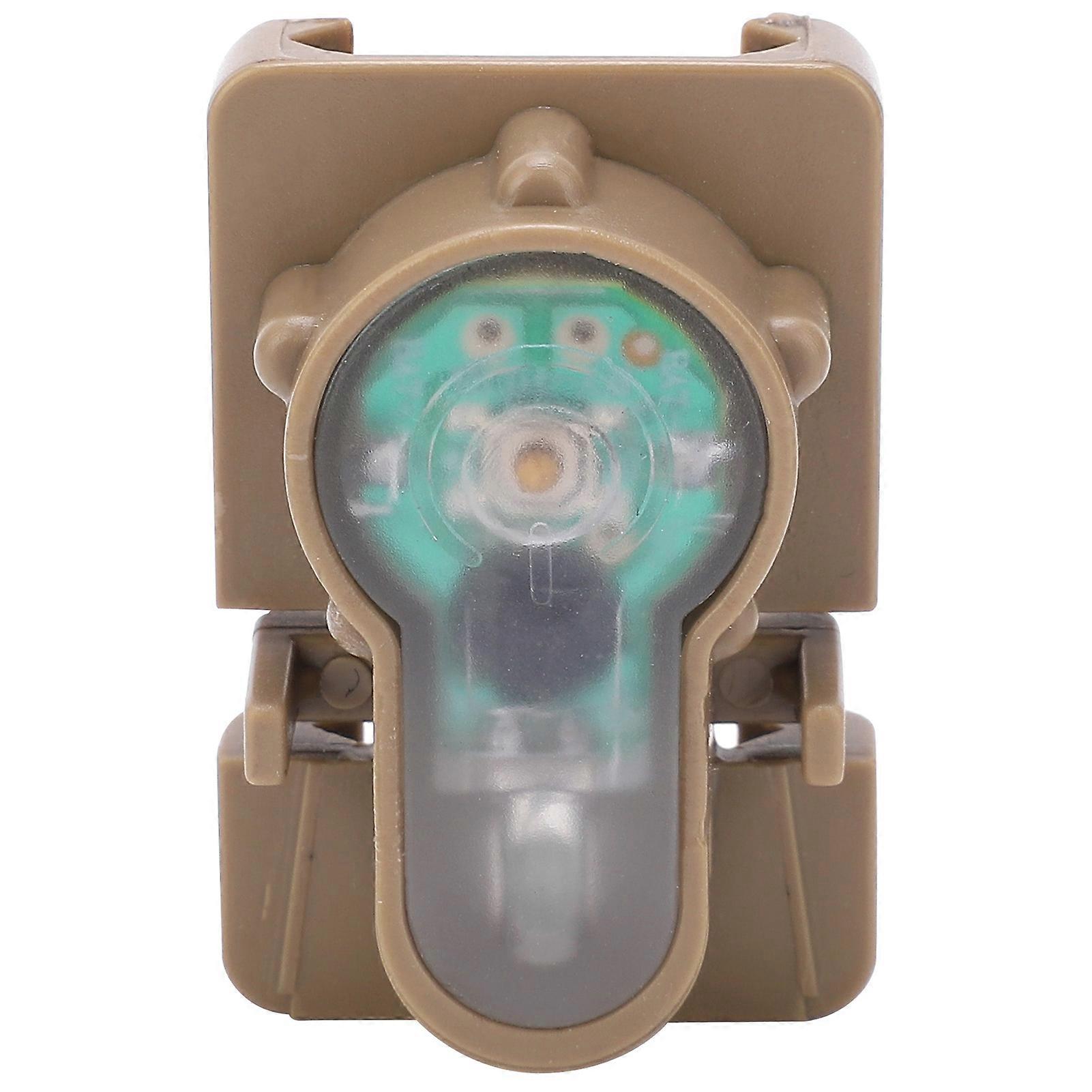 Outdoor Mini Survival Safety Light IPX8 Waterproof Helmet Guide Rail Signal LampMud Color Base Red Light