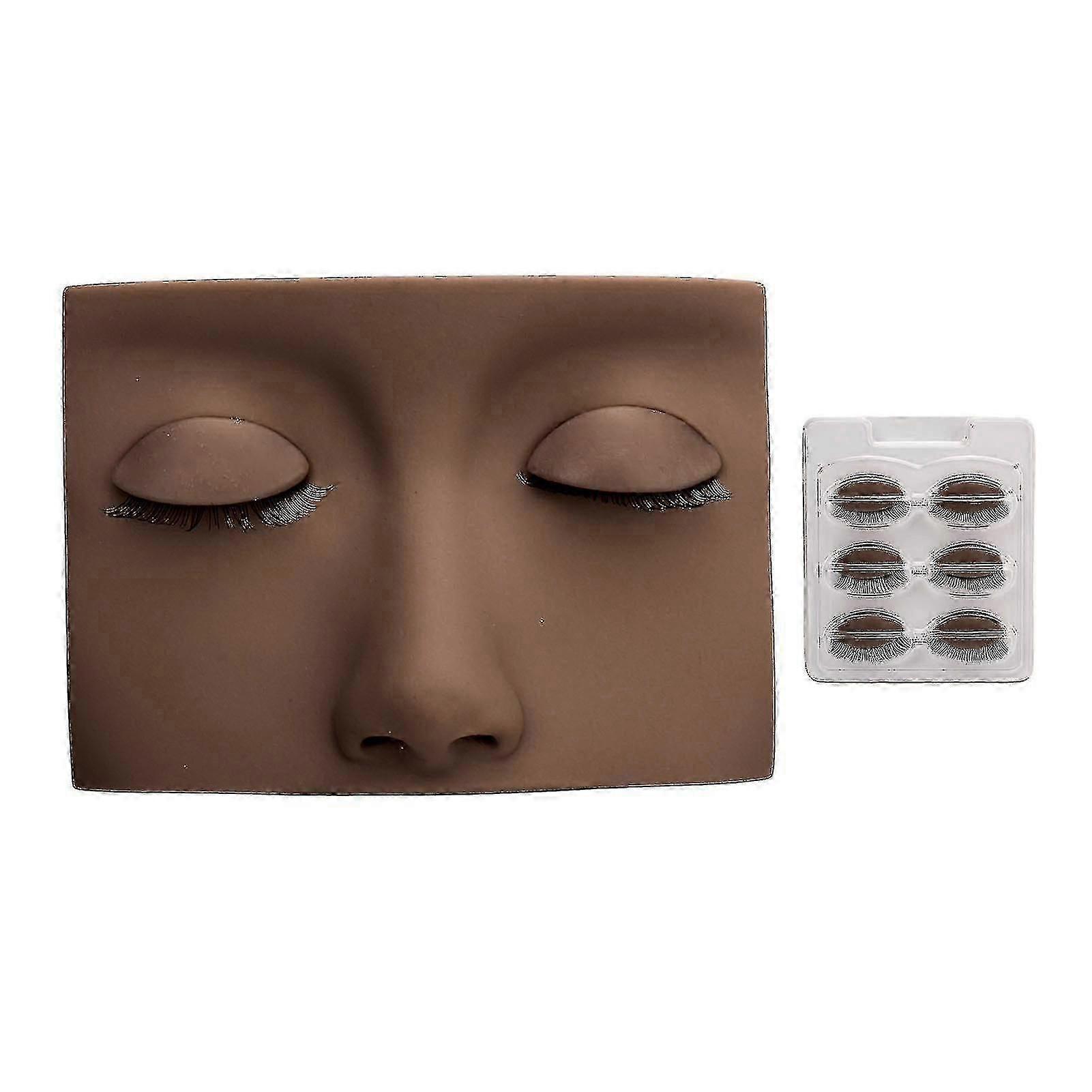 Lash Mannequin Head With 3 Pairs Replaceable Eyelid Silicone Eyelash Extension Practice Mannequin
