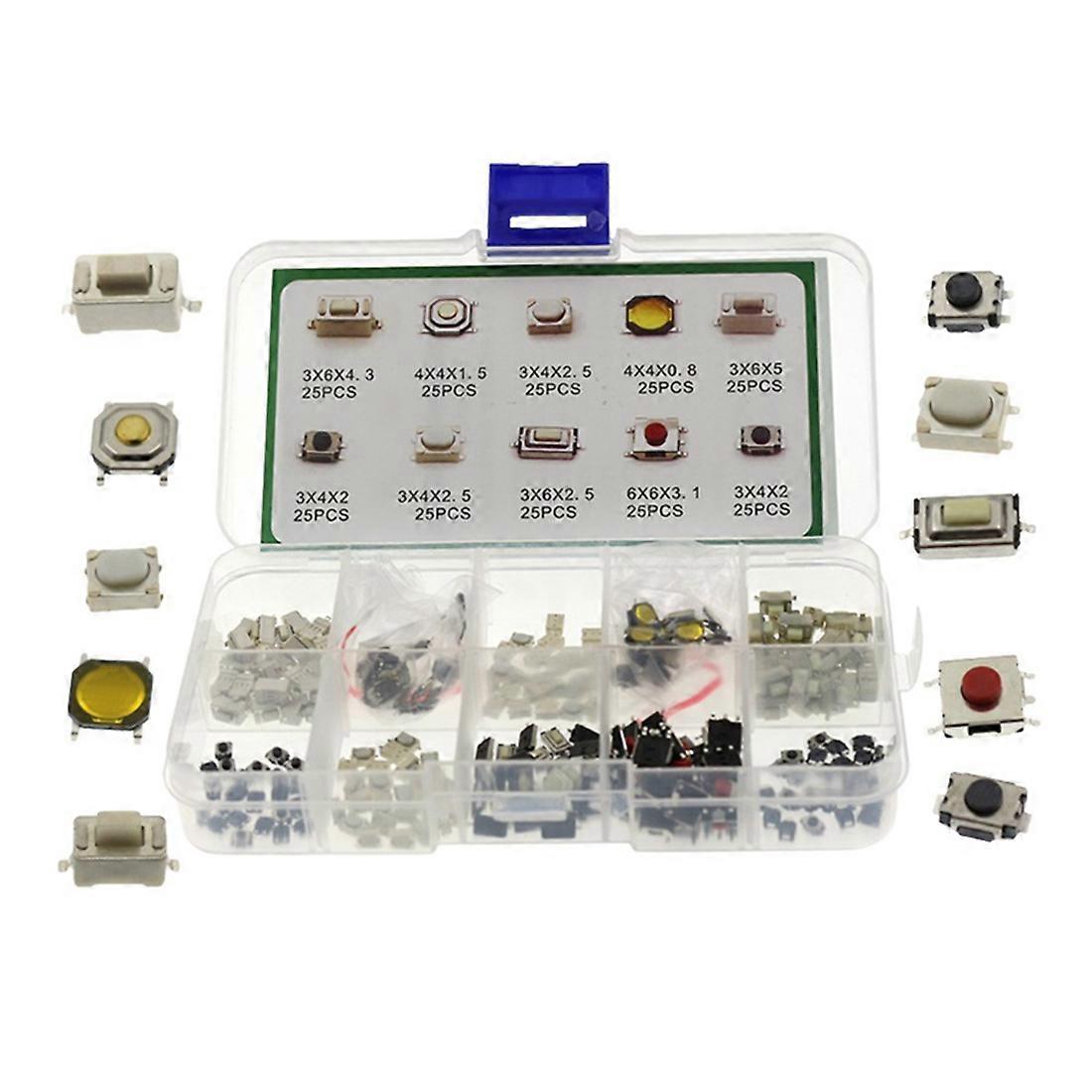 250pcs bil fjernbetjening nøgle switch reparation lille switch taktile trykknap afbrydere komponentpakke