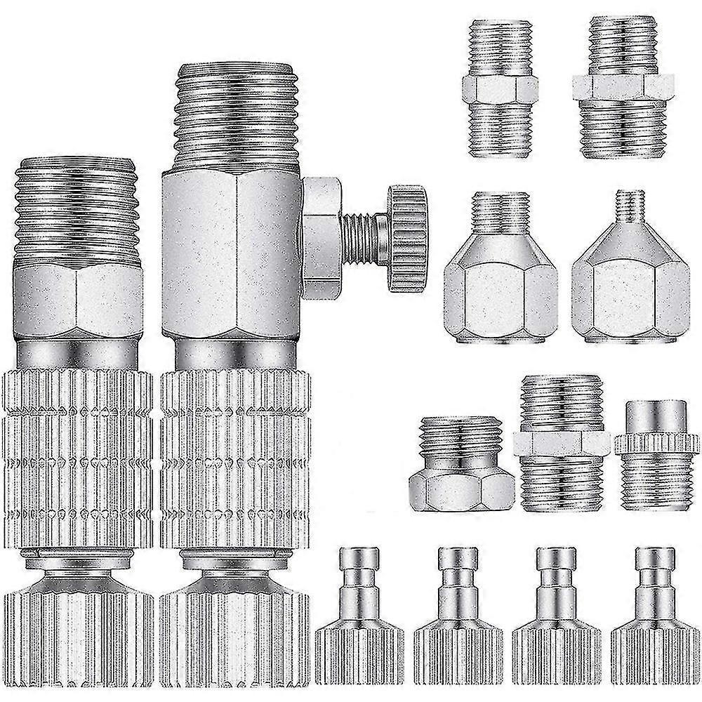 15pcs Airbrush Adapter Set Airbrush Quick Release Coupling Disconnect Adapter Kit Fitting Connector