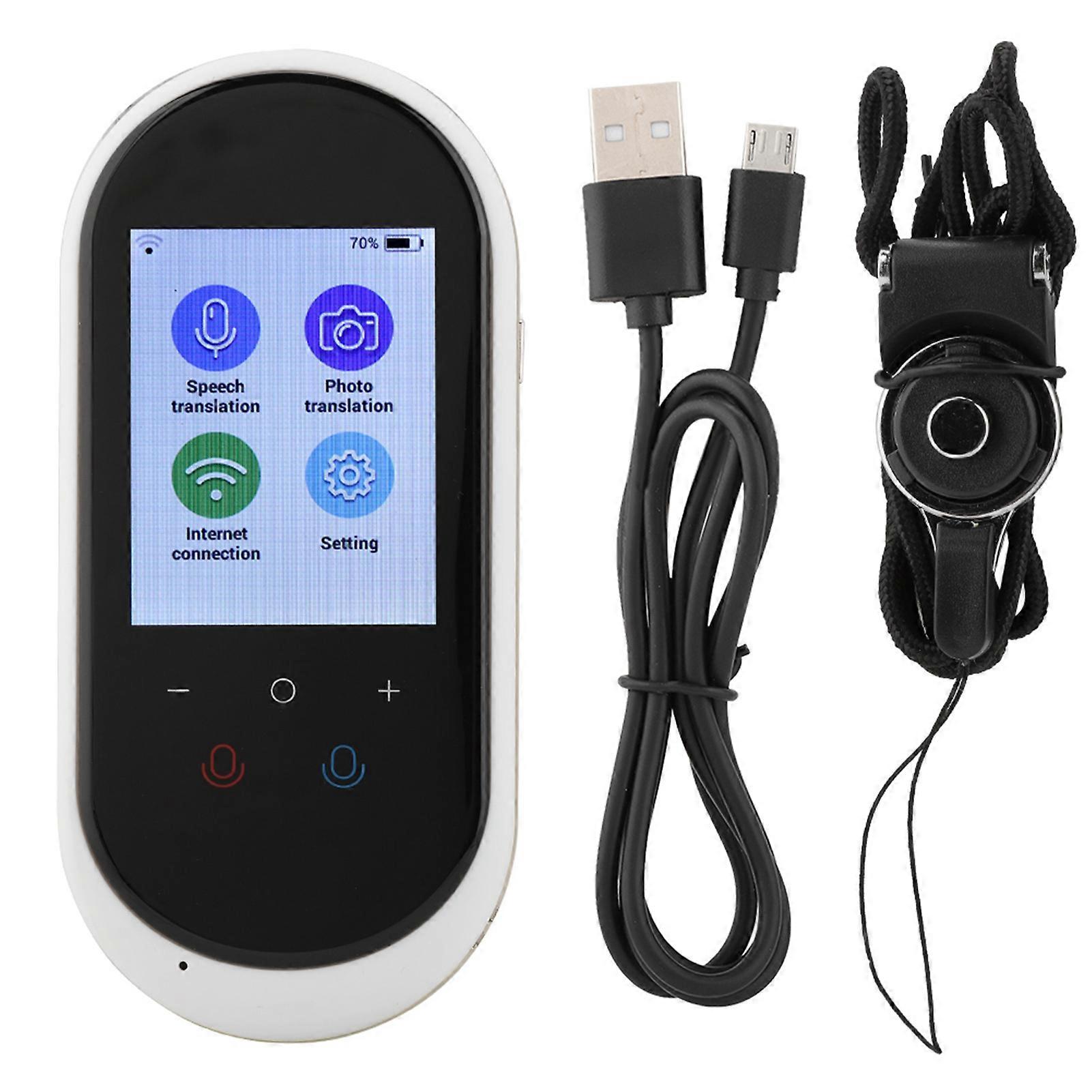 T8 2.4inch Touch Screen WIFI 106 Languages Camera Intelligent Voice Translator White