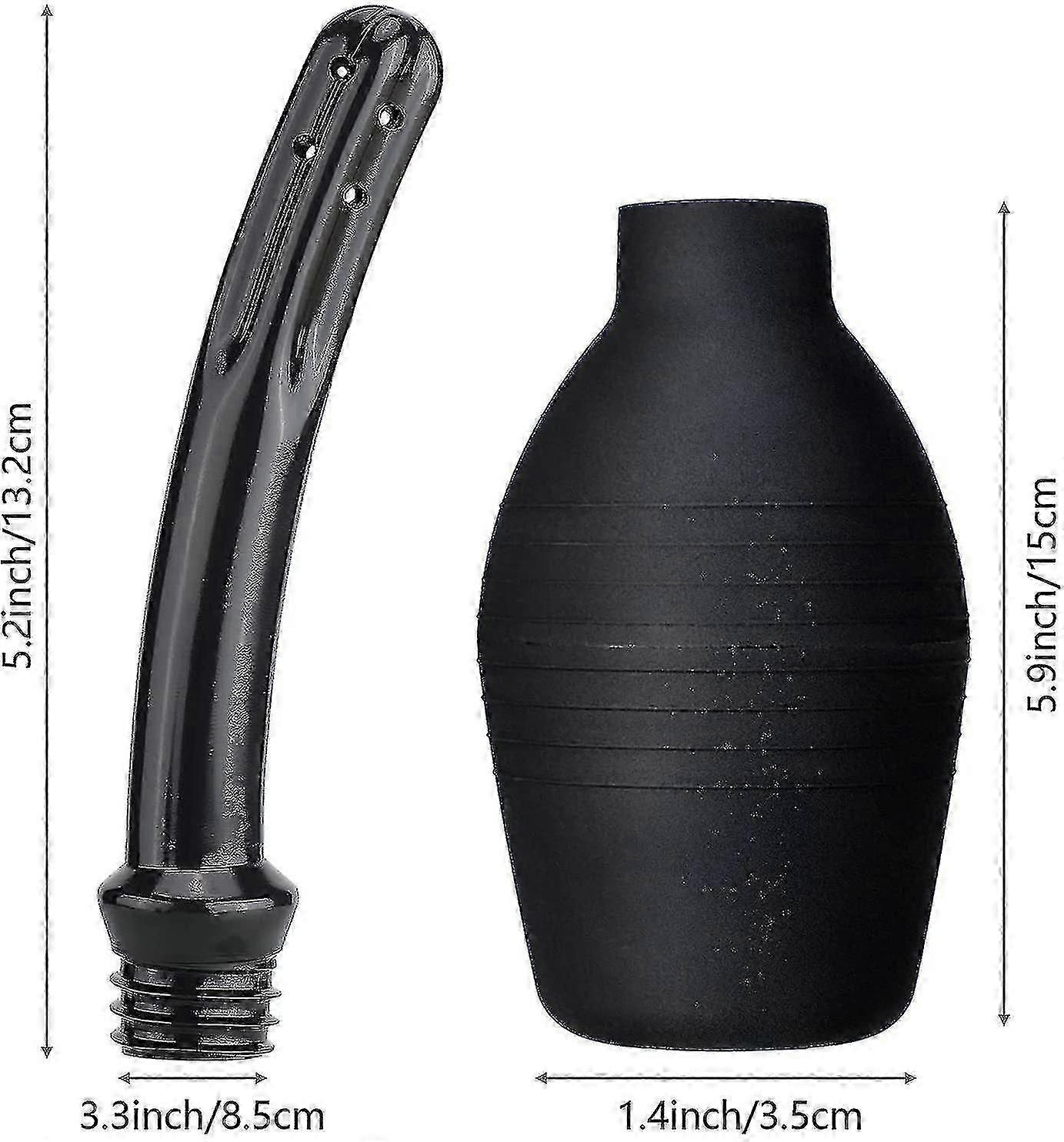 2 قطع شرجية دوش حقنة شرجية لمبة المهبل الخاص Douche Enema منظف الطبية دوش لمبة للرجال مريحة، 310 مل، أسود