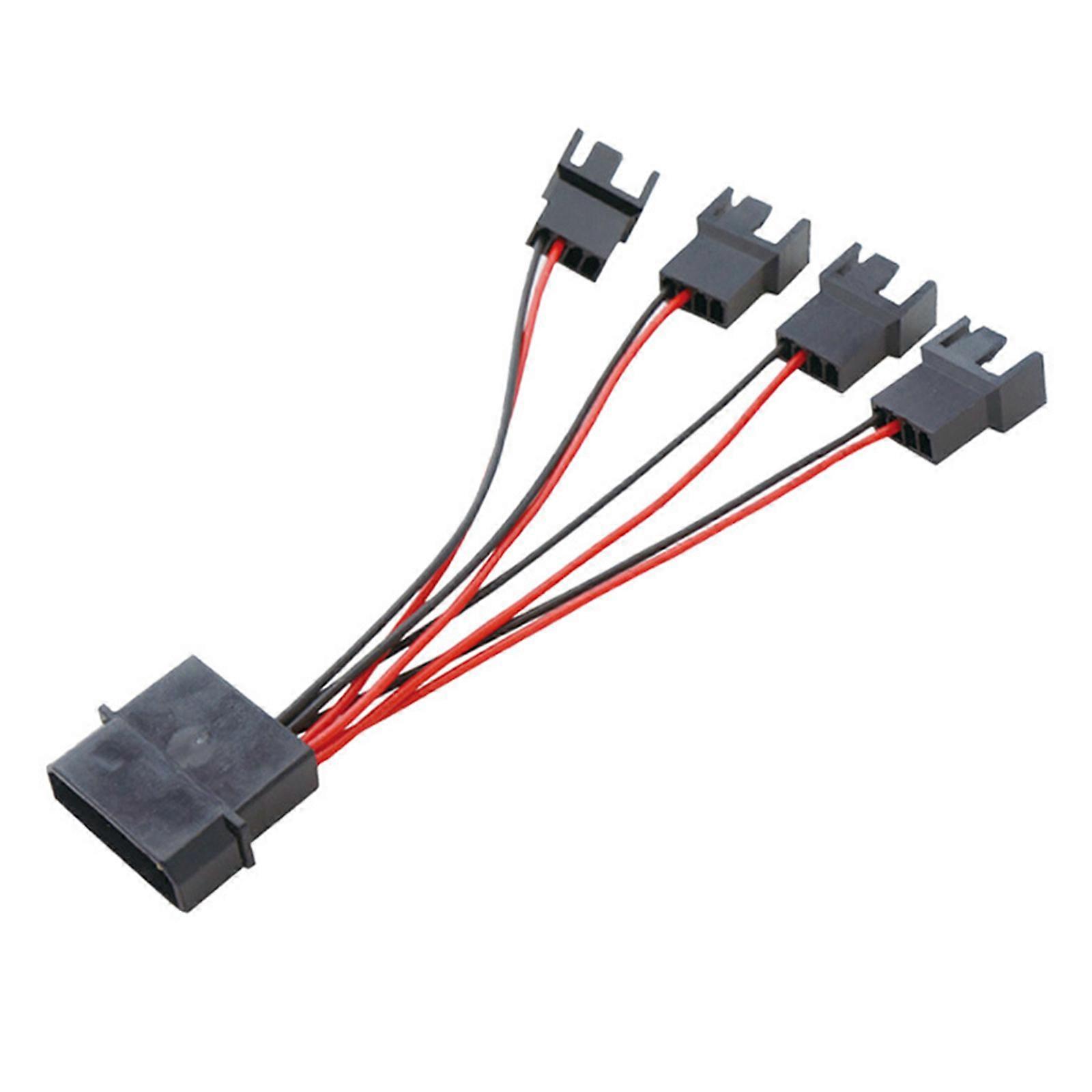 Computer for Case Fan IDE Large 4pin To Small 4pin Fan Power Adapter D Port Extension Cable 1 to 1/2/3/4 4P Splitter 12V