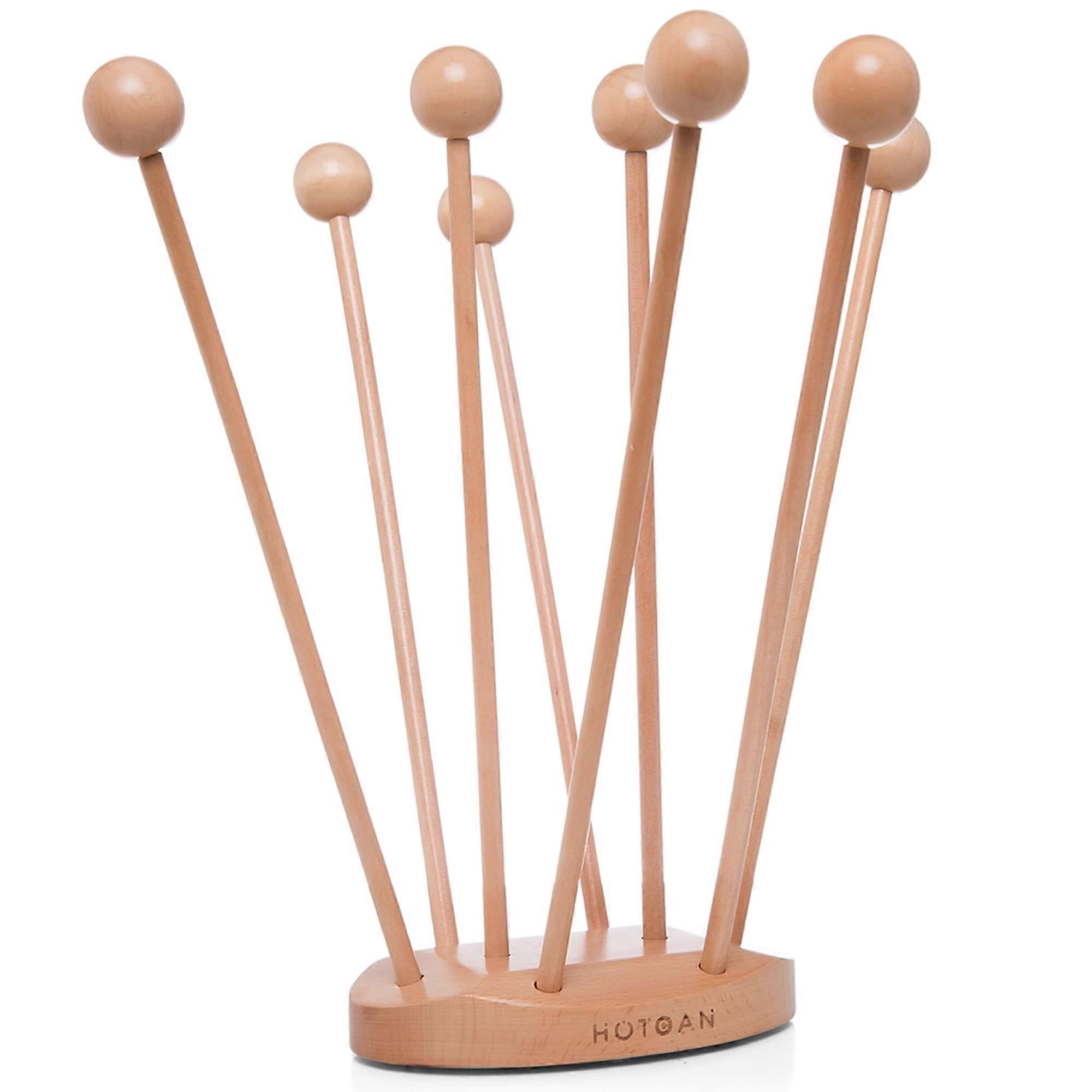 Reusable Beech Wood Plastic Bag Rack Drying for Kitchen Storage