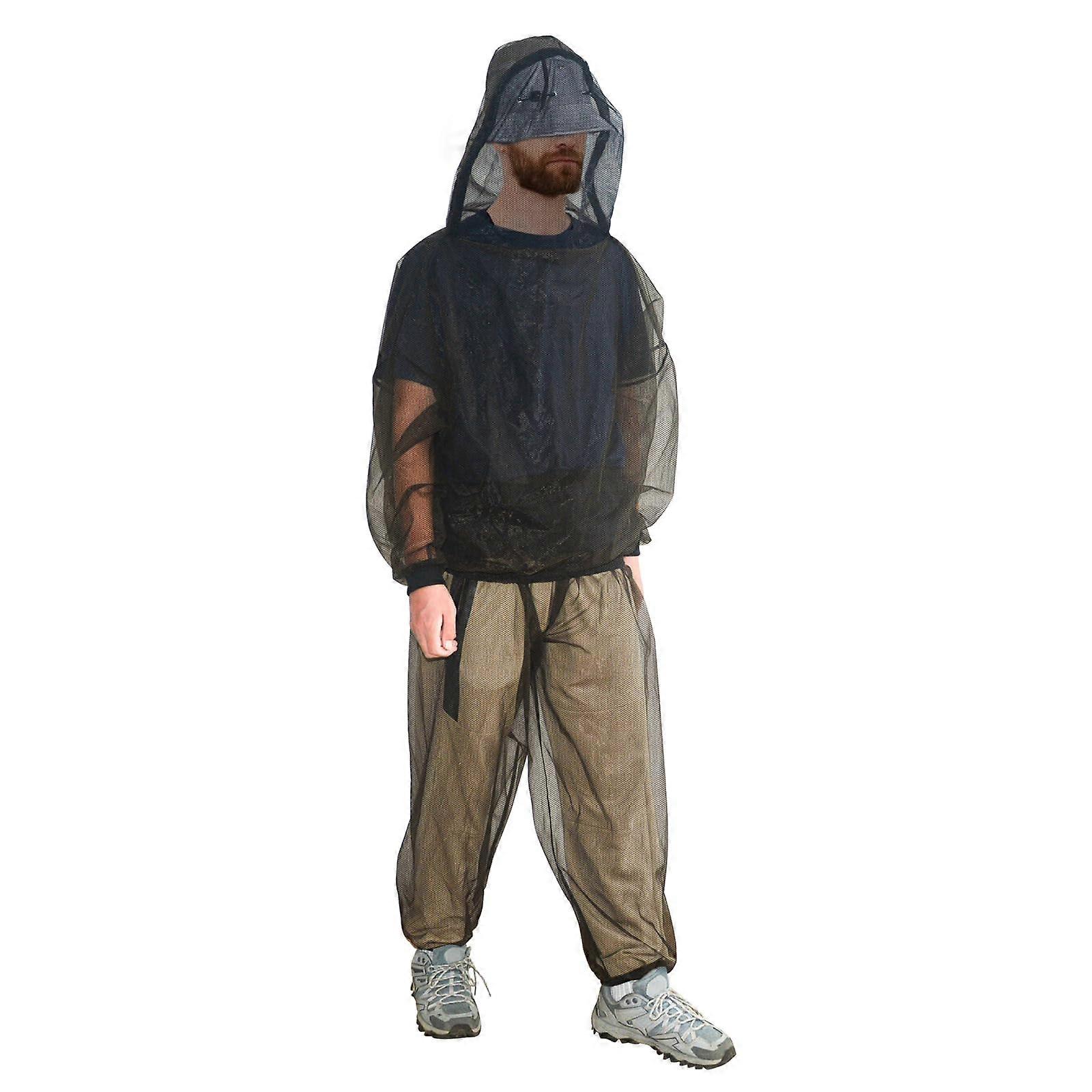 Mosquito Suit Hooded Net Bug Protection Outdoor Carrying Bag Size M