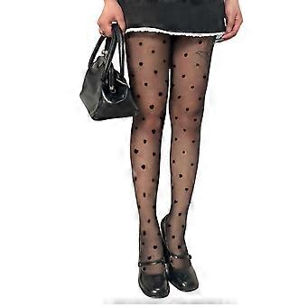 Women Thin See Through Silk Pantyhose Heart Love Flocking Patterned Valentines Day Sheer Tights Slimming Stockings  Milky white love