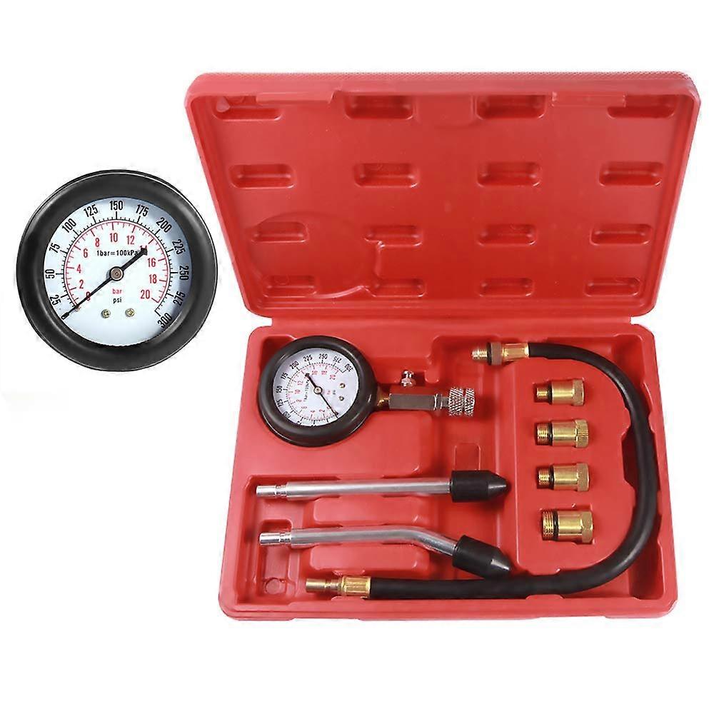 8pcs Gasoline Engine Cylinder Compression Tester Kit Auto Tools Gauges